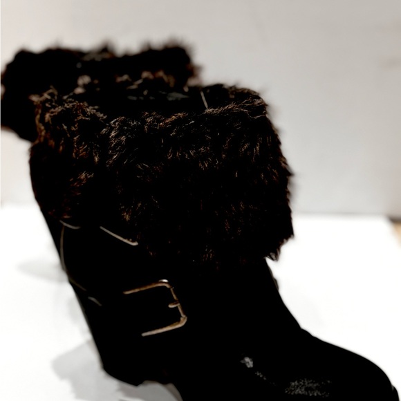 Just fab Fur cuffed Ankle boots. size US 8/IL 6/ EU 38.5 - Picture 2 of 4